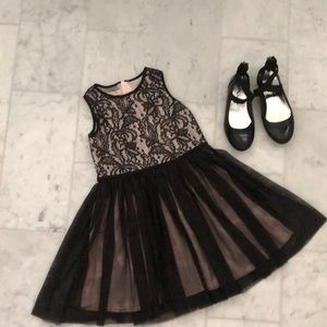 Pippa & Julie Girl’s Size 10 Lace and Tulle Ballerina Dress in Black and Blush